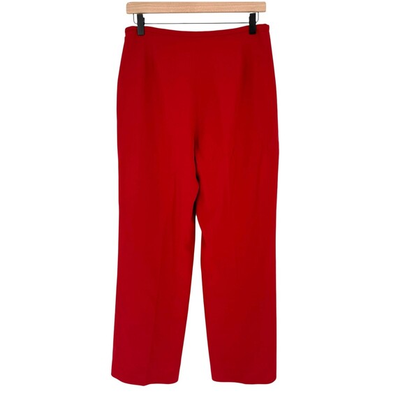 Ann Taylor Petites 10P High Rise Wide Leg Pants Red Lined Side Zip Career FLAW! - Picture 12 of 15